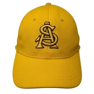 Arizona State Sun Devil Fitted Baseball Hat Yellow One Size Embroidered ML Caps